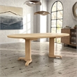 Furniture of America Alakez Solid Wood Extendable Oval Dining Table in Oak