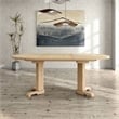 Furniture of America Alakez Solid Wood Extendable Oval Dining Table in Oak