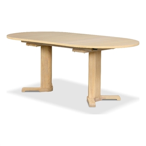 Furniture of America Alakez Solid Wood Extendable Oval Dining Table in Oak