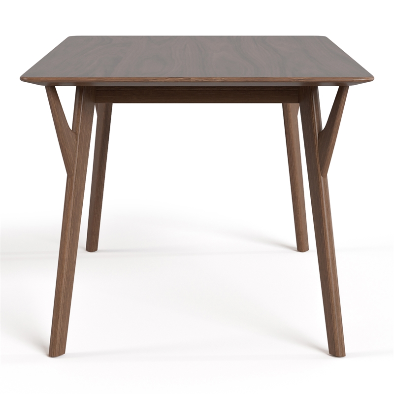 Furniture of America Beck Solid Wood Rectangular Dining Table in Walnut