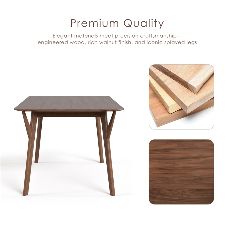 Furniture of America Beck Solid Wood Rectangular Dining Table in Walnut