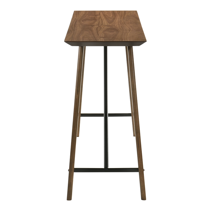 Furniture of America Hemat Solid Wood Trestle Counter Dining Table in Walnut