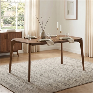 Furniture of America Yelen Solid Wood Rectangular Dining Table in Walnut