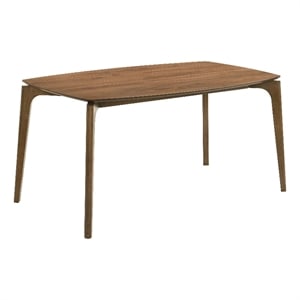 Furniture of America Yelen Solid Wood Rectangular Dining Table in Walnut