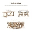 Furniture of America Wellen Solid Wood Trestle Base Dining Table in Oak