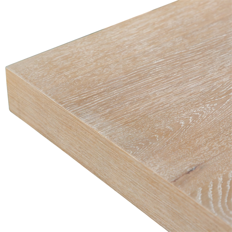 Furniture of America Wellen Solid Wood Trestle Base Dining Table in Oak