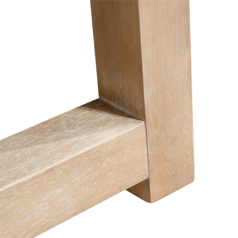 Furniture of America Wellen Solid Wood Trestle Base Dining Table in Oak