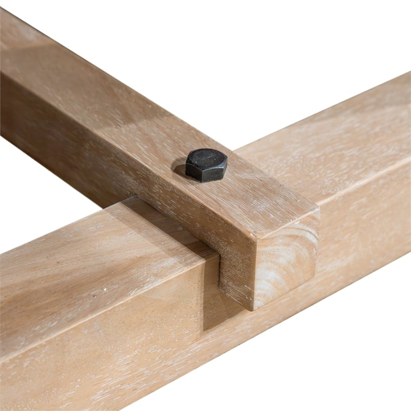 Furniture of America Wellen Solid Wood Trestle Base Dining Table in Oak