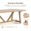 Furniture of America Wellen Solid Wood Trestle Base Dining Table in Oak