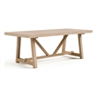 Furniture of America Wellen Solid Wood Trestle Base Dining Table in Oak