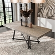 Furniture of America Lestara Wood Top and Metal Trestle Base Black Dining Table
