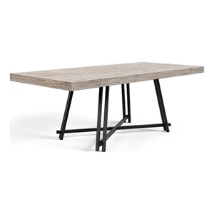 Furniture of America Lestara Wood Top and Metal Trestle Base Black Dining Table