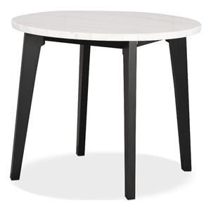 Furniture of America Isolde Marble Top Round Counter Dining Table in Black