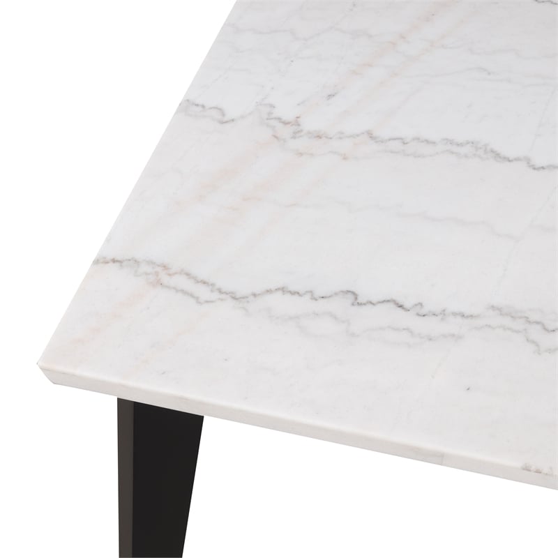 Furniture of America Isolde Marble Top Square Counter Dining Table in Black