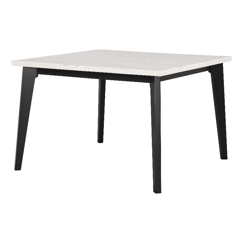 Furniture of America Isolde Marble Top Square Counter Dining Table in Black