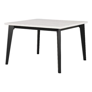 Furniture of America Isolde Marble Top Square Counter Dining Table in Black