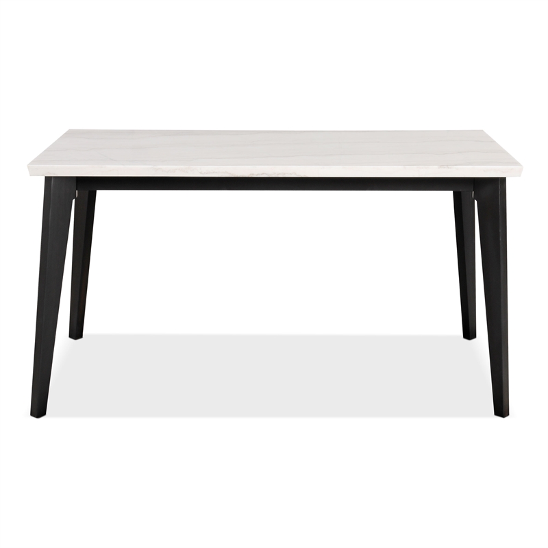 Furniture of America Isolde Marble Top Rectangular Counter Dining Table in Black