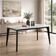 Furniture of America Isolde Marble Top Rectangular Counter Dining Table in Black