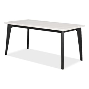 Furniture of America Isolde Marble Top Rectangular Counter Dining Table in Black