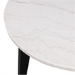 Furniture of America Isolde Marble Top Round Dining Table in Black