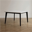 Furniture of America Isolde Marble Top Square Dining Table in Black