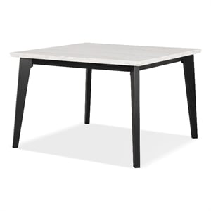 Furniture of America Isolde Marble Top Square Dining Table in Black