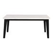 Furniture of America Isolde Marble Top Rectangular Dining Table in Black