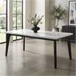 Furniture of America Isolde Marble Top Rectangular Dining Table in Black