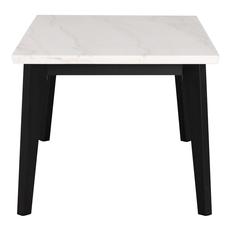 Furniture of America Isolde Marble Top Rectangular Dining Table in Black