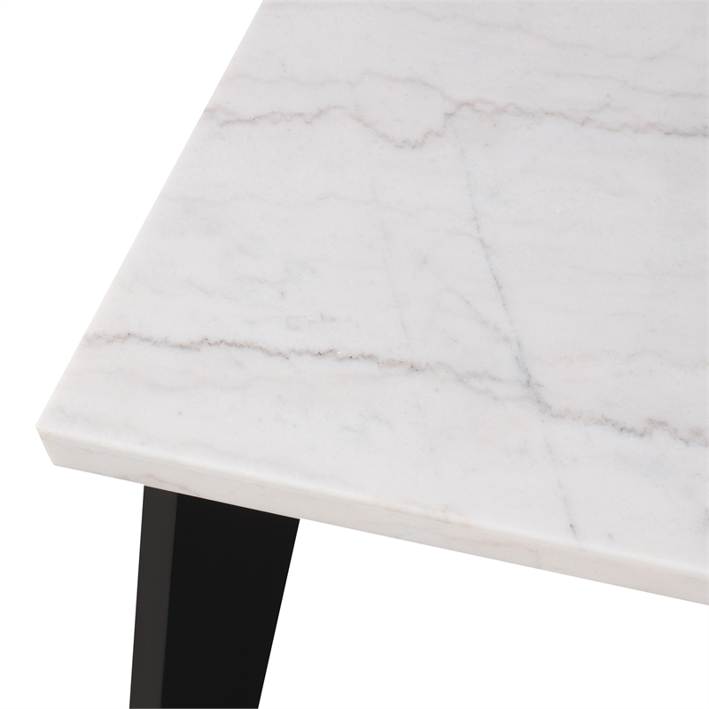 Furniture of America Isolde Marble Top Rectangular Dining Table in Black