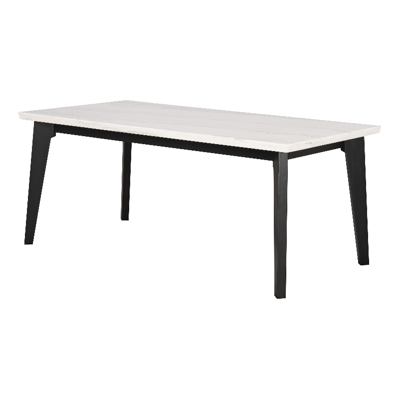 Furniture of America Isolde Marble Top Rectangular Dining Table in Black