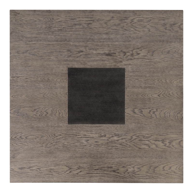 Furniture of America Demi Solid Wood Pedestal Square Dining Table in Dark Walnut