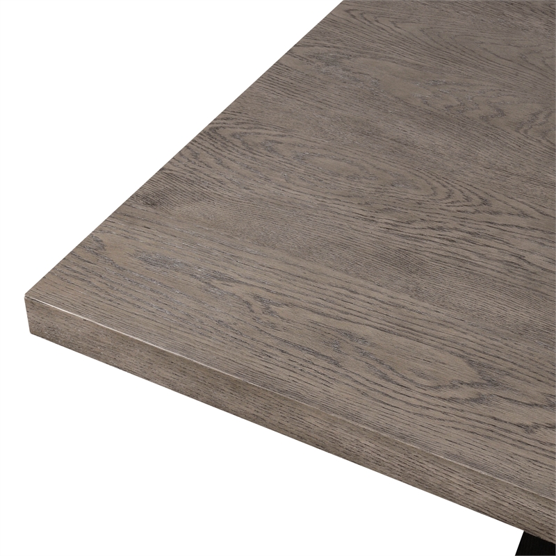 Furniture of America Demi Solid Wood Pedestal Square Dining Table in Dark Walnut