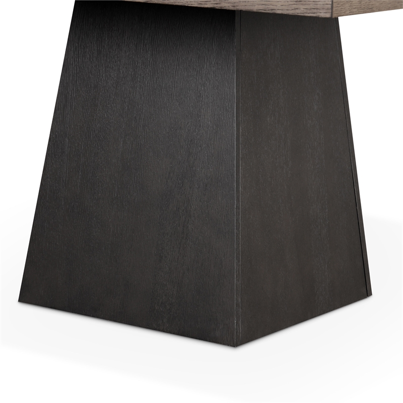 Furniture of America Demi Solid Wood Pedestal Square Dining Table in Dark Walnut