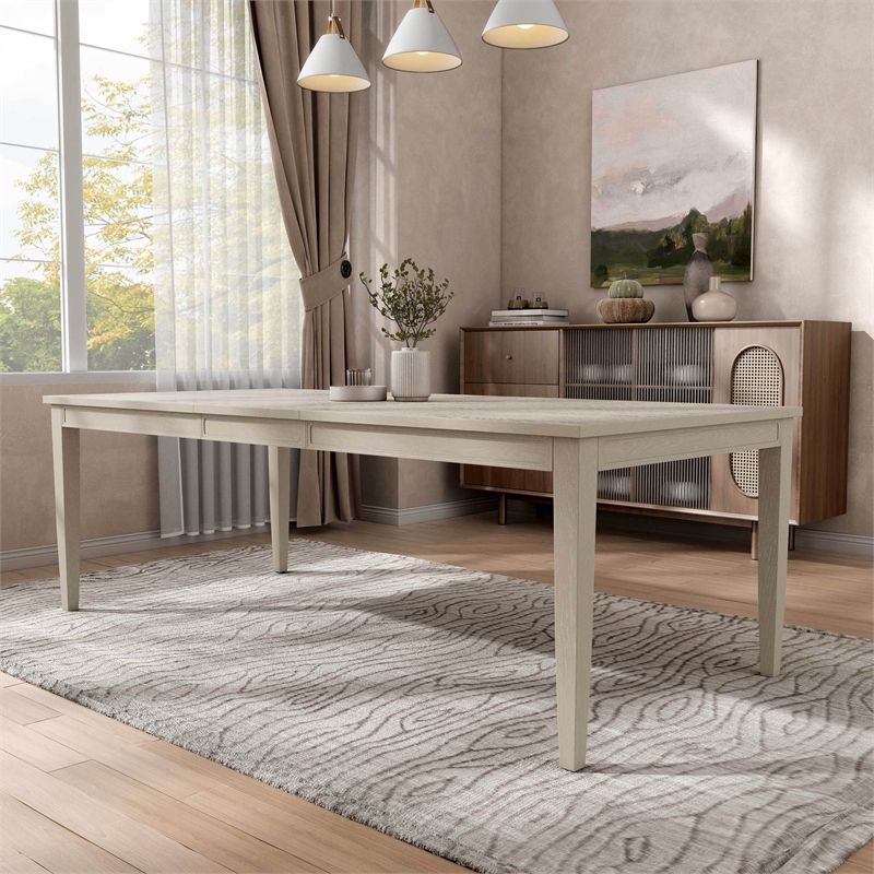 Furniture of America Don Solid Wood Extendable Dining Table in Oak