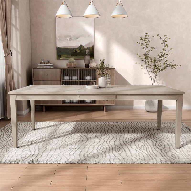 Furniture of America Don Solid Wood Extendable Dining Table in Oak