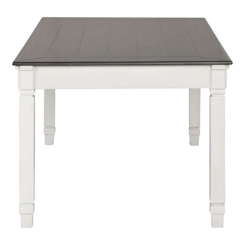 Furniture of America Monwar Solid Wood 3-Drawer Dining Table in White