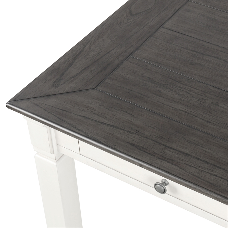 Furniture of America Monwar Solid Wood 3-Drawer Dining Table in White