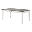 Furniture of America Monwar Solid Wood 3-Drawer Dining Table in White