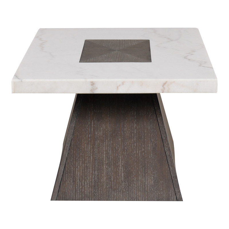 Furniture of America Rafferty Marble Top Coffee Table in Dark Walnut