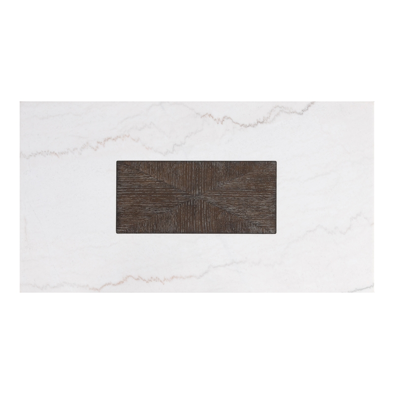 Furniture of America Rafferty Marble Top Coffee Table in Dark Walnut