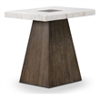 Furniture of America Rafferty Marble Top Square End Table in Dark Walnut