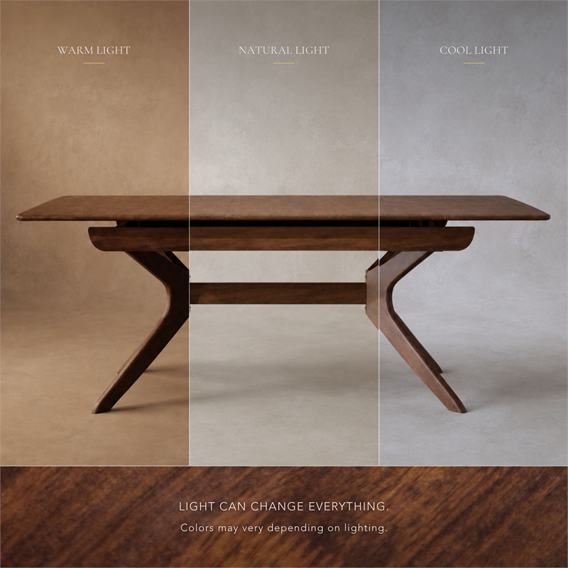 Furniture of America Nazaen Solid Wood Extendable Dining Table in Walnut