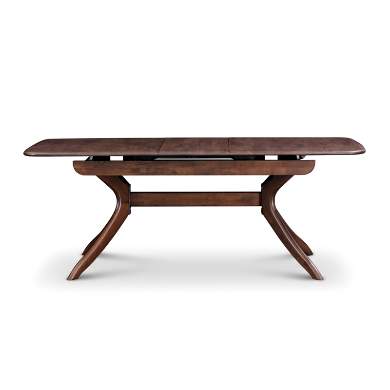 Furniture of America Nazaen Solid Wood Extendable Dining Table in Walnut