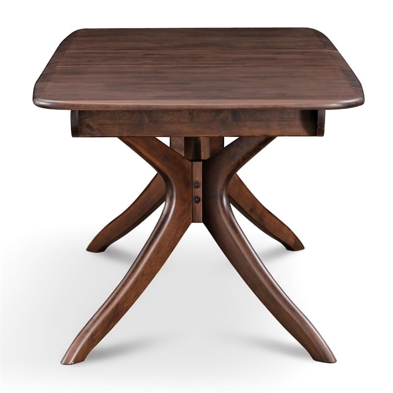 Furniture of America Nazaen Solid Wood Extendable Dining Table in Walnut