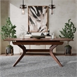 Furniture of America Nazaen Solid Wood Extendable Dining Table in Walnut