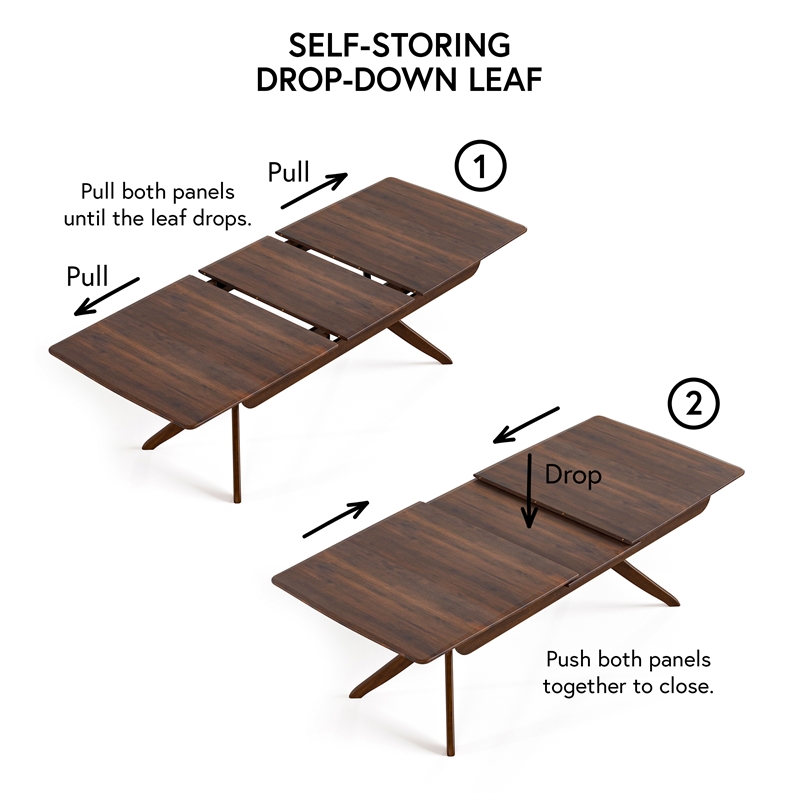 Furniture of America Nazaen Solid Wood Extendable Dining Table in Walnut