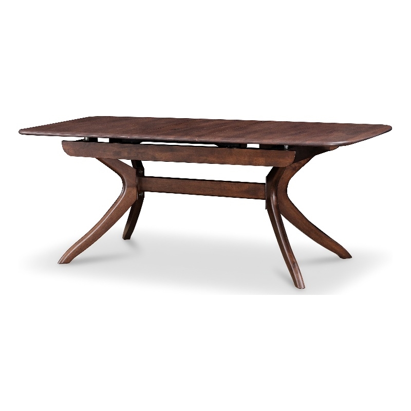 Furniture of America Nazaen Solid Wood Extendable Dining Table in Walnut