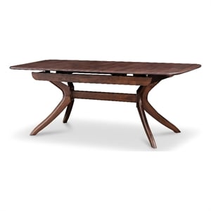 Furniture of America Nazaen Solid Wood Extendable Dining Table in Walnut