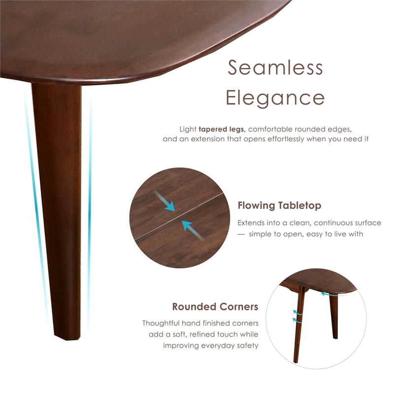 Furniture of America Nazaen Solid Wood Extendable Dining Table in Walnut